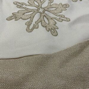 Elegant Gold Snowflake Embroidered Christmas tree skirt